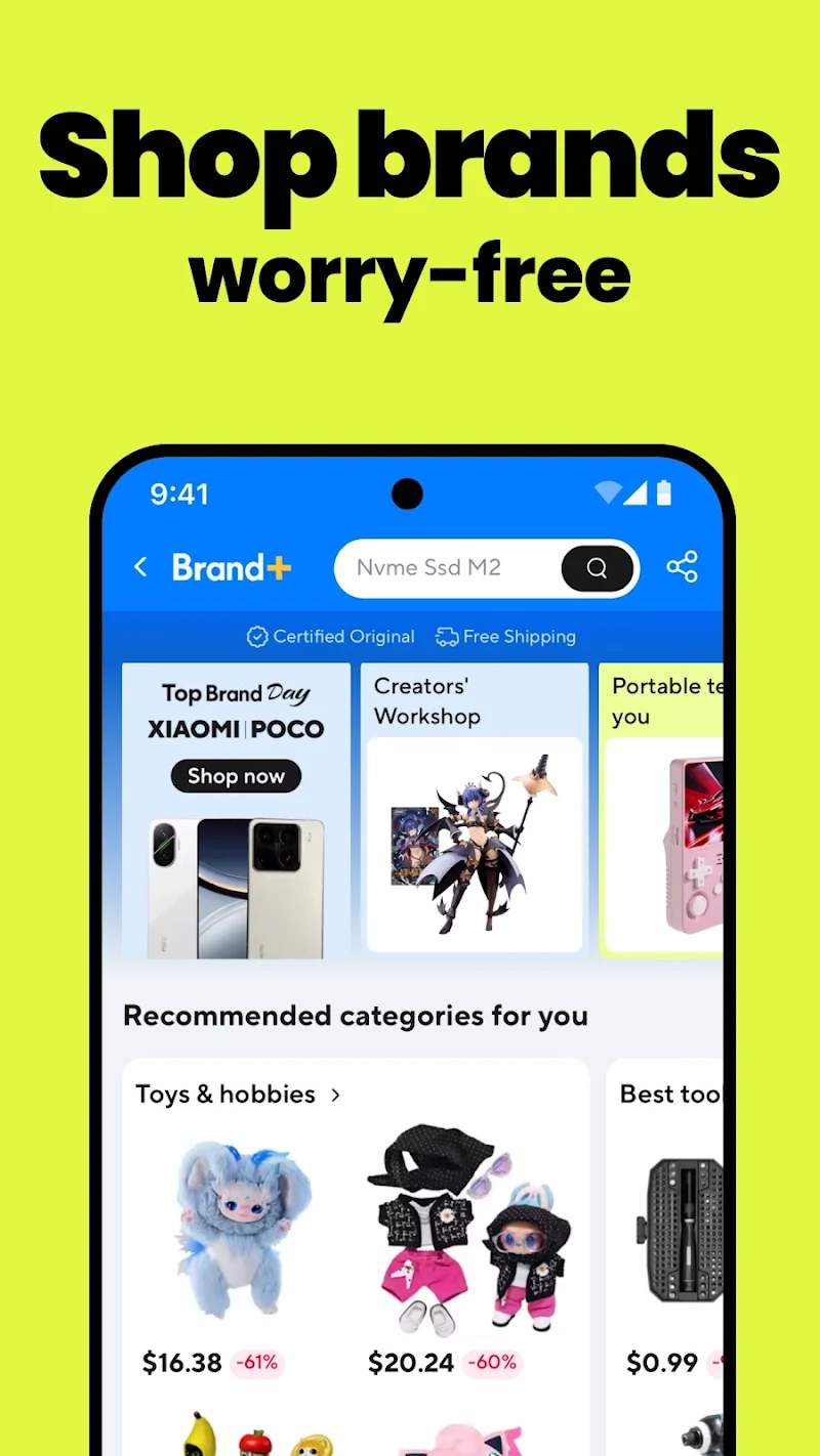 AliExpress - Shopping App ürün listeleme ekranı