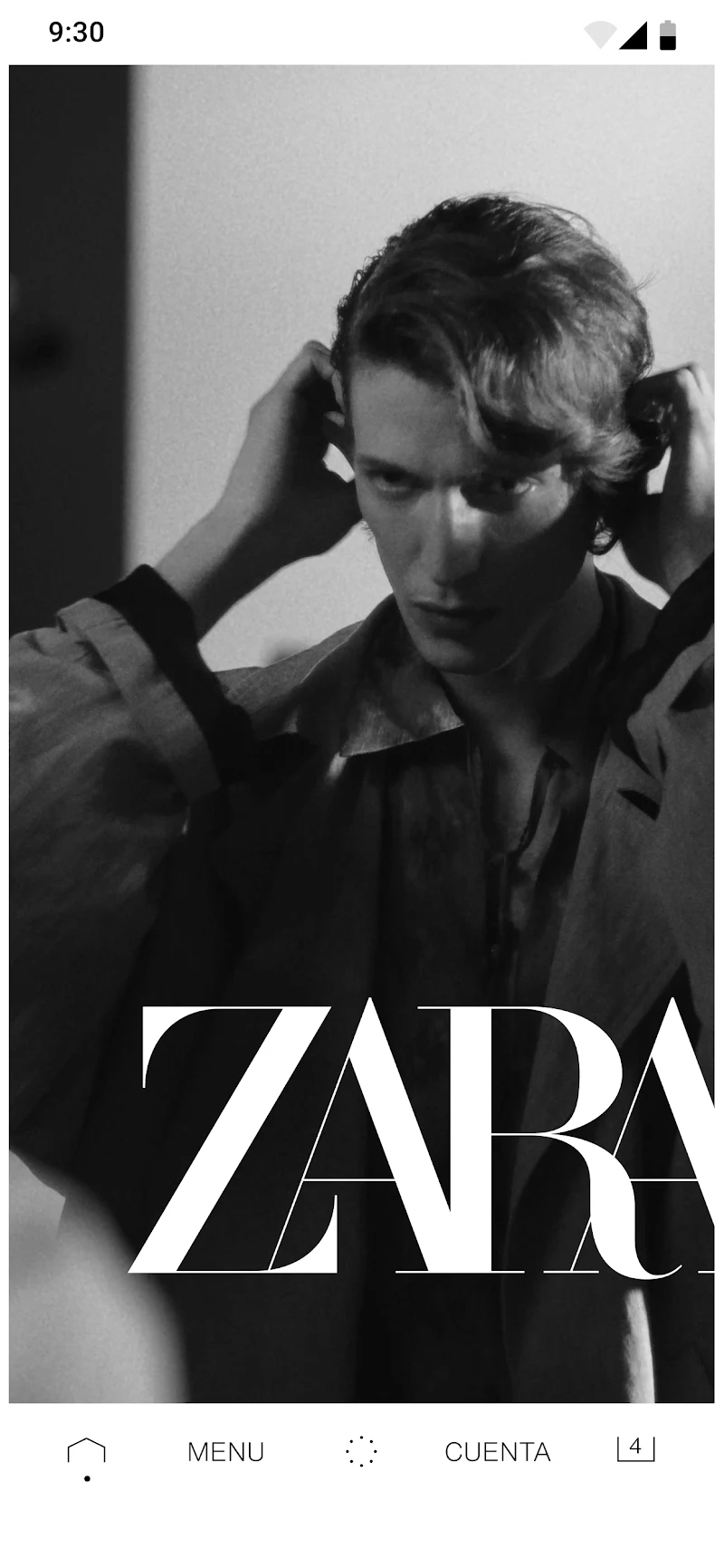 Zara uygulama moda katalogları ekranı