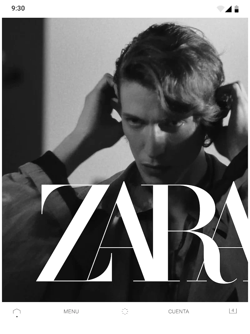 Zara Android çoklu dil desteği menüsü