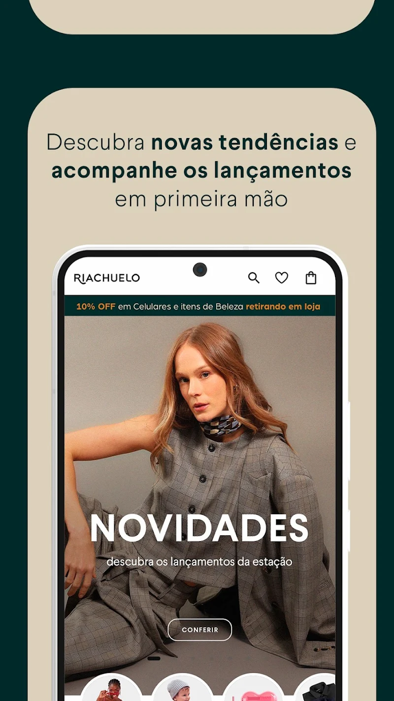 Riachuelo - Roupas e compras dijital cüzdan yönetimi ekranı