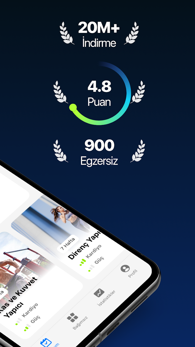 Fitify: Evde egzersiz programı uygulama ayarları ekranı