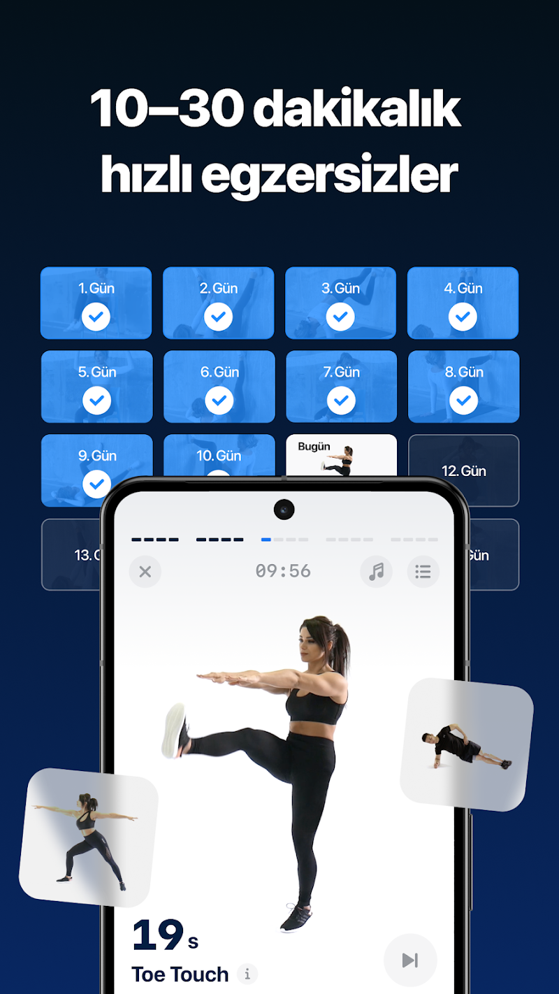 Fitify: Evde egzersiz programı HD video egzersiz gösterimi