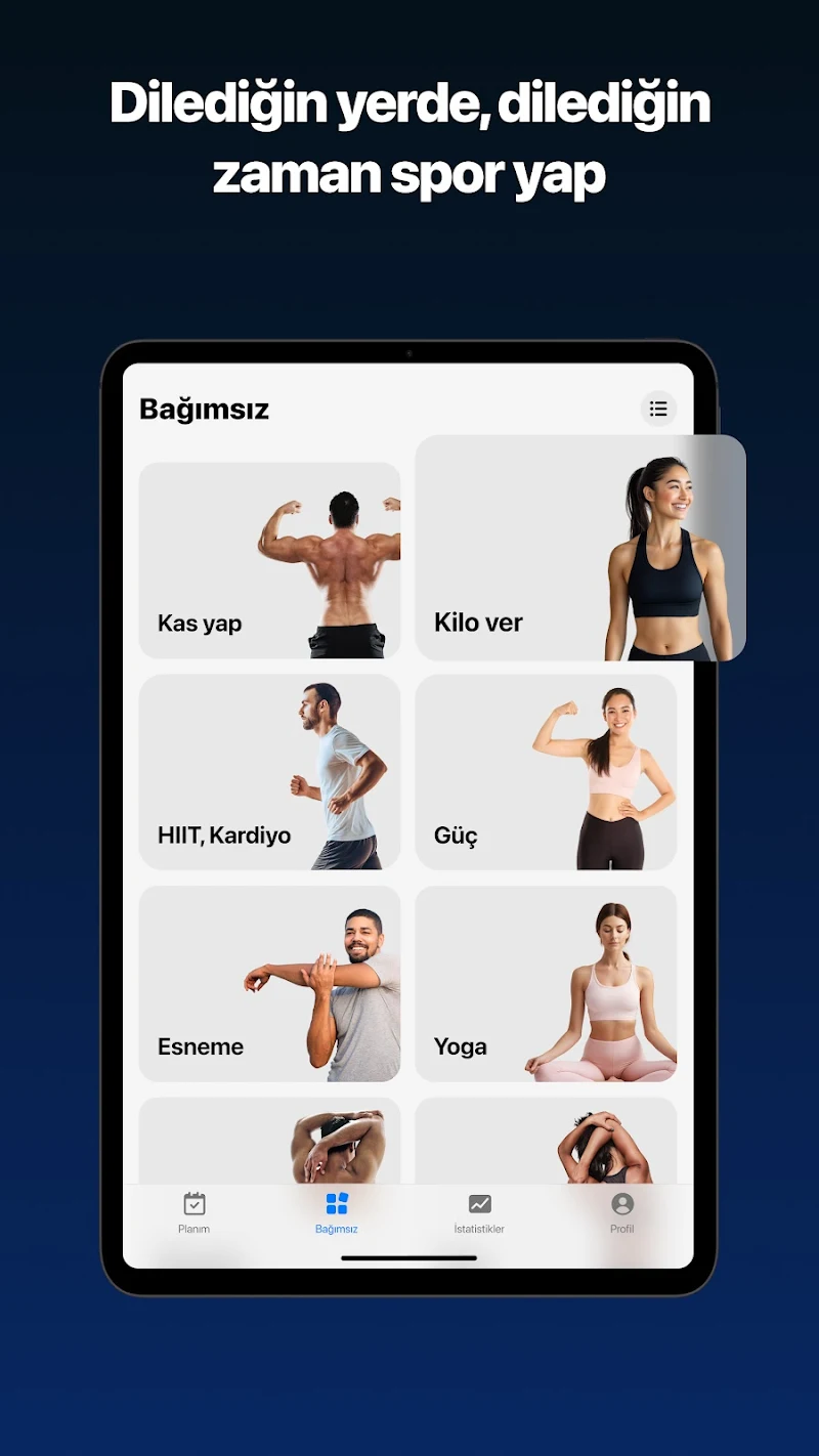 Fitify: Evde egzersiz programı direnç bandı egzersizi