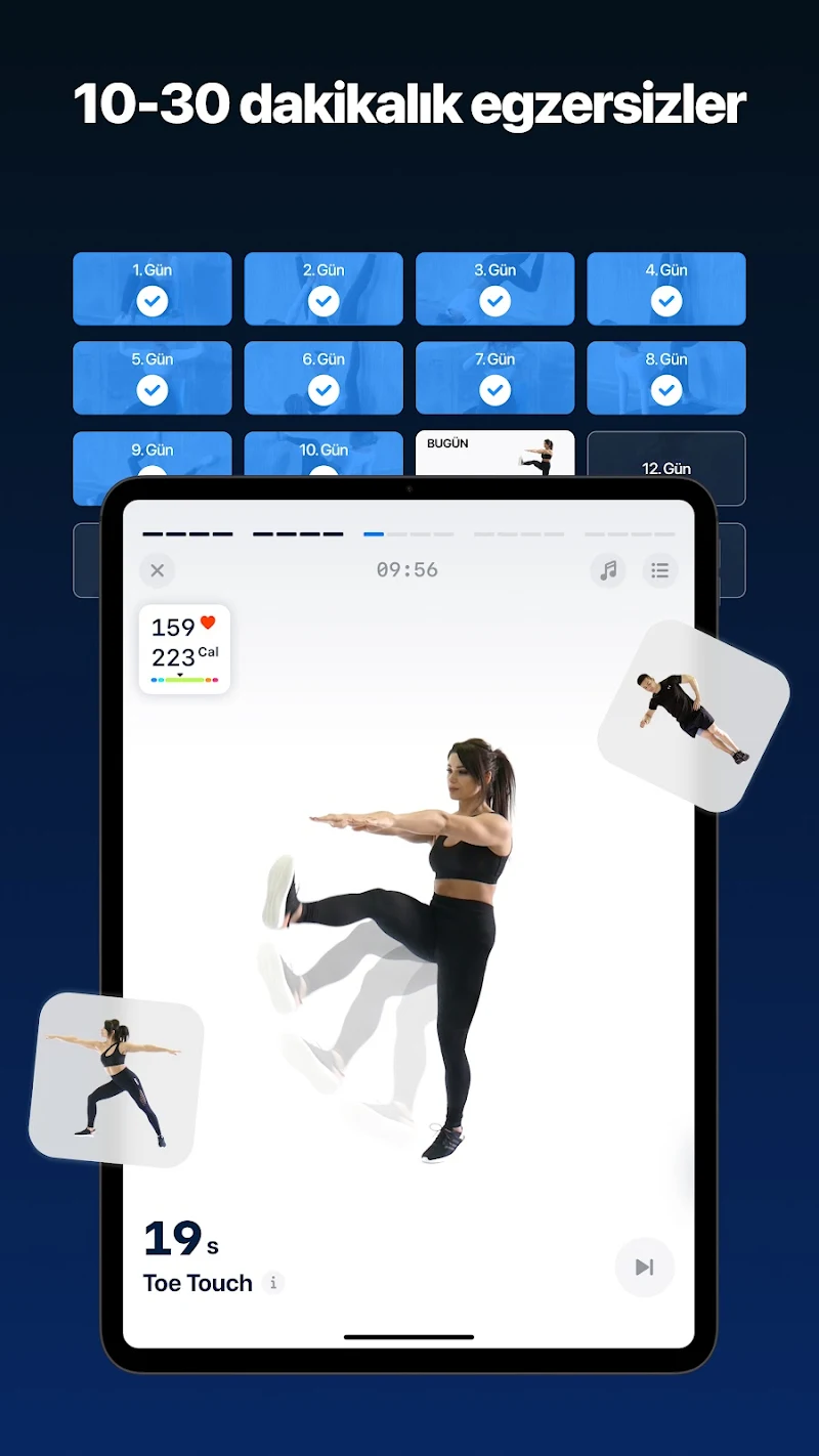 Fitify: Evde egzersiz programı kettlebell antrenmanı