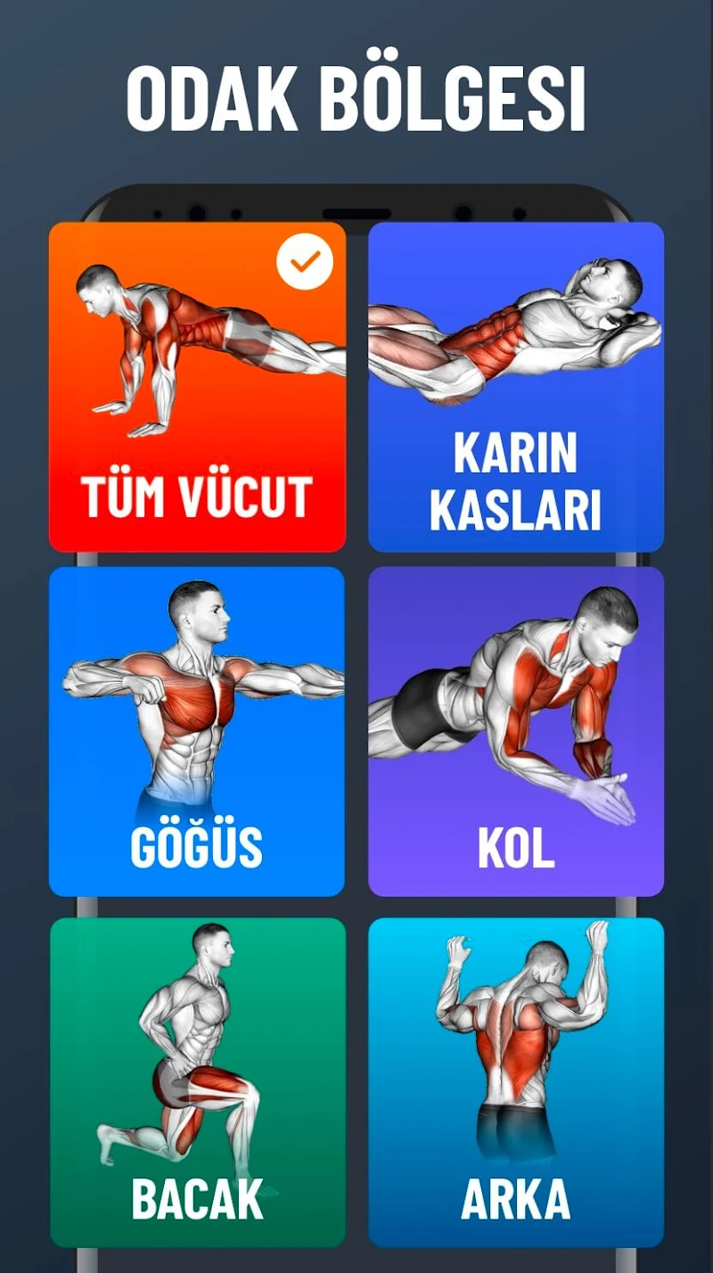 Ev Egzersizleri - Ekipmansız antrenman seçimi görüntüsü