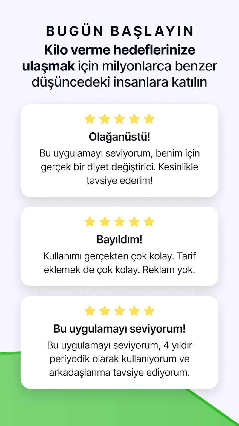 fatsecret Kalori Sayacı yemek günlüğü kayıt ekranı