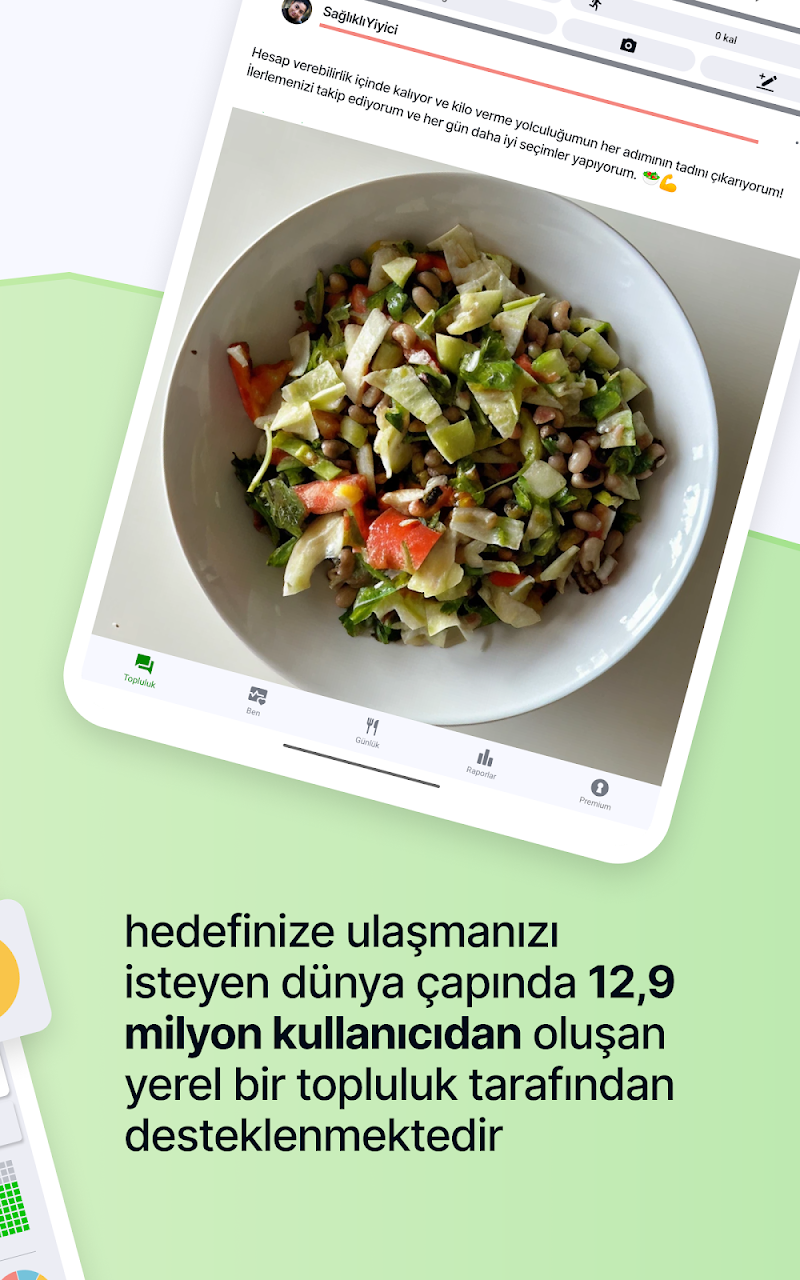fatsecret Kalori Sayacı raporlar ve istatistikler sayfası