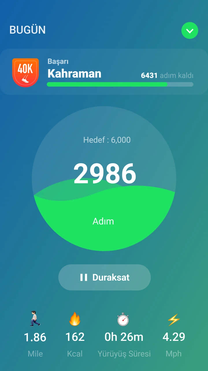 Adım Sayar - Pedometre ,Mstep uygulama ayarları ekranı