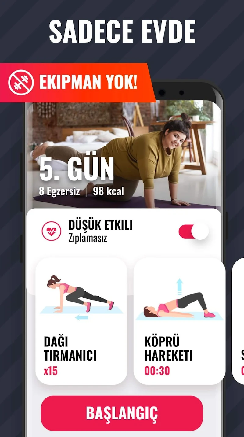 Kadınlar için Kilo Verme Spor HIIT antrenman örneği