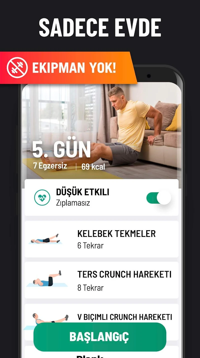 Erkek Kilo Verme Egzersizleri kalori takibi grafik ekranı
