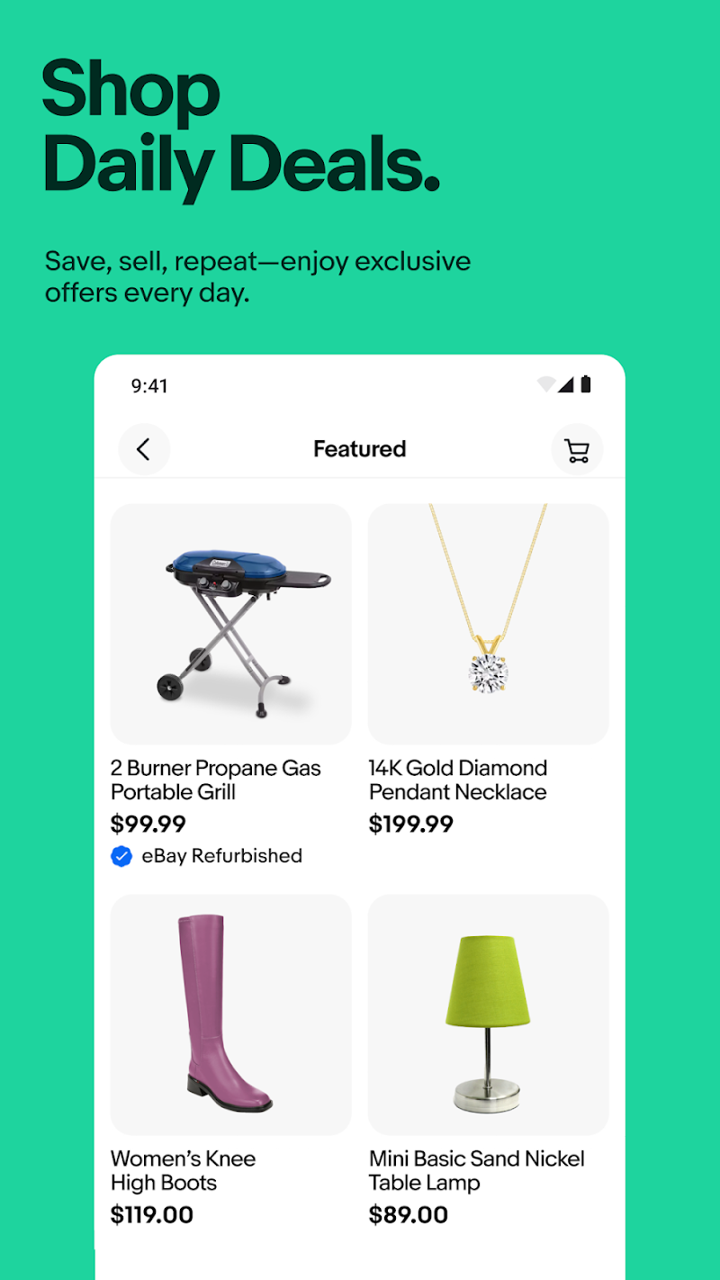eBay online shopping & selling mağaza oluşturma sayfası