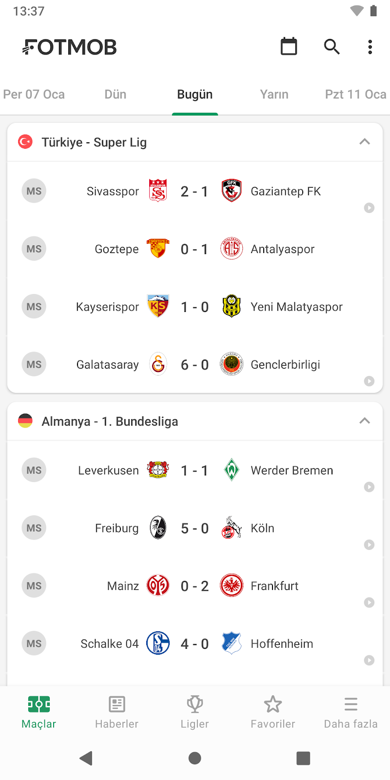 FotMob - Futbol sonuçlar APK ana ekran görüntüsü