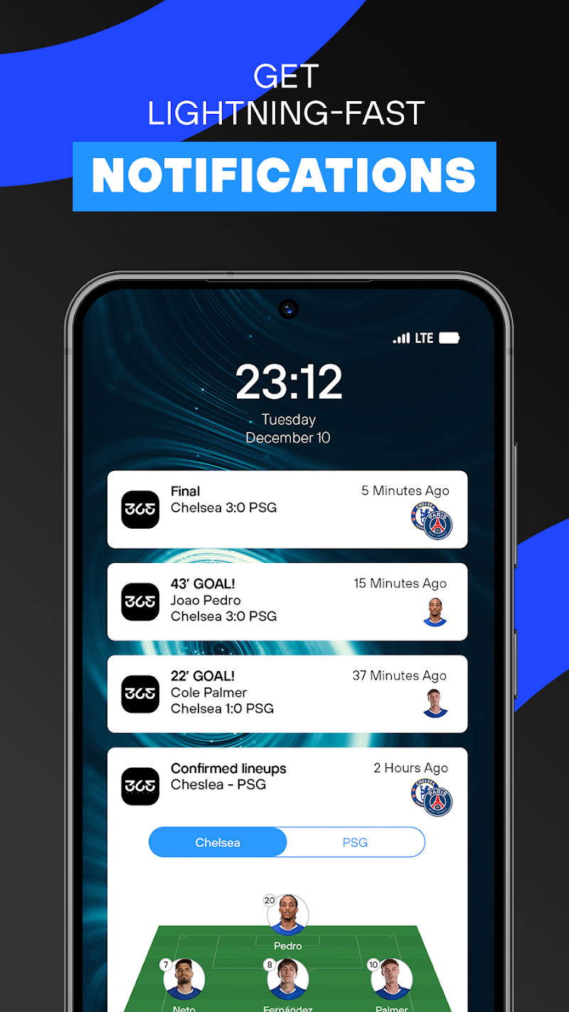 365Scores: canlı skorlar son sürüm güncelleme ekranı
