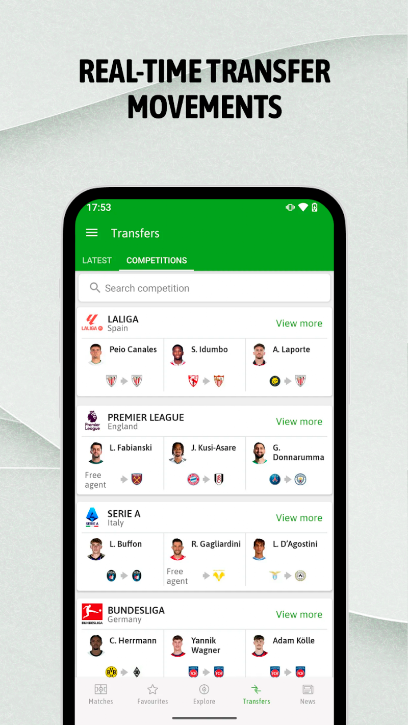 BeSoccer: Canlı Futbol Maçları kişiselleştirilmiş bildirim ayarları