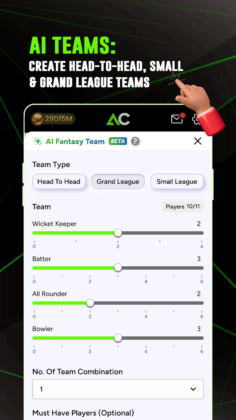 AllCric-AI Cricket Predictions yapay zeka tahmin ekranı