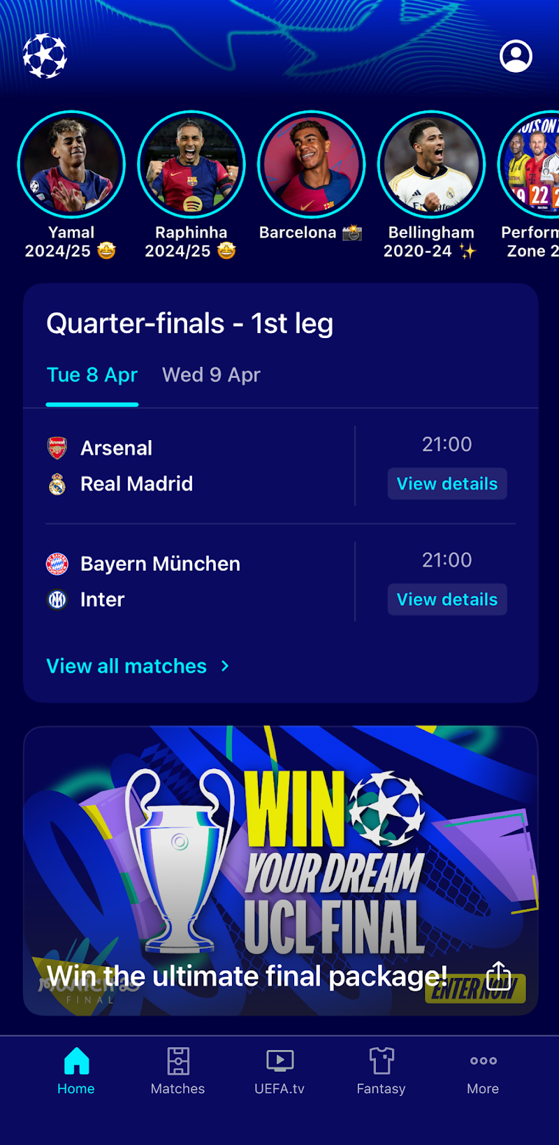 UEFA Champions League Official APK ana ekran görüntüsü