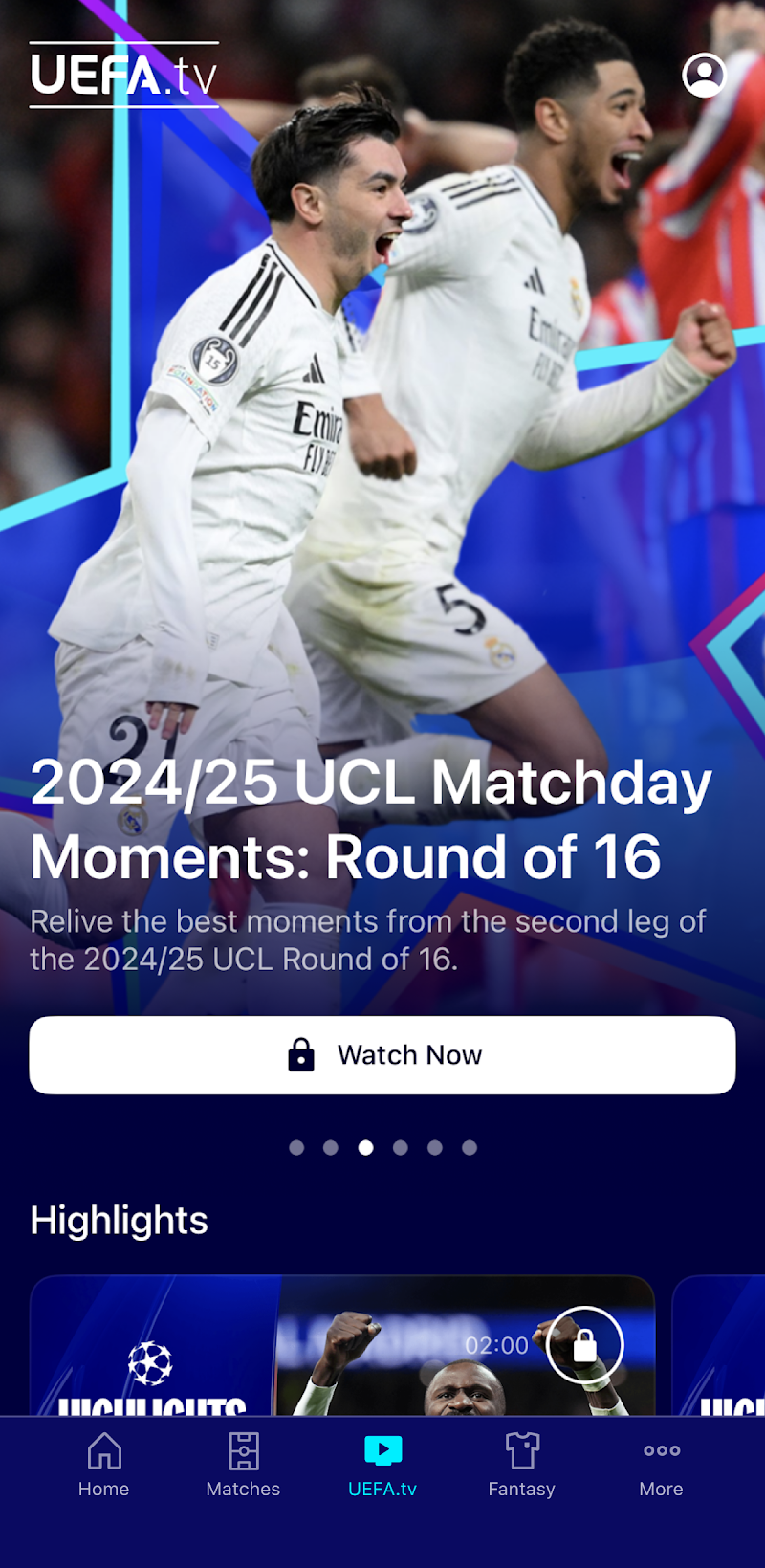 UEFA Champions League Official kişiselleştirilmiş haber akışı