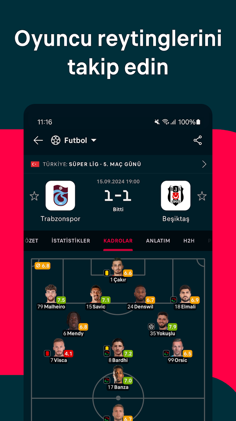 Flashscore: Canlı Skor canlı maç sonuçları ekranı
