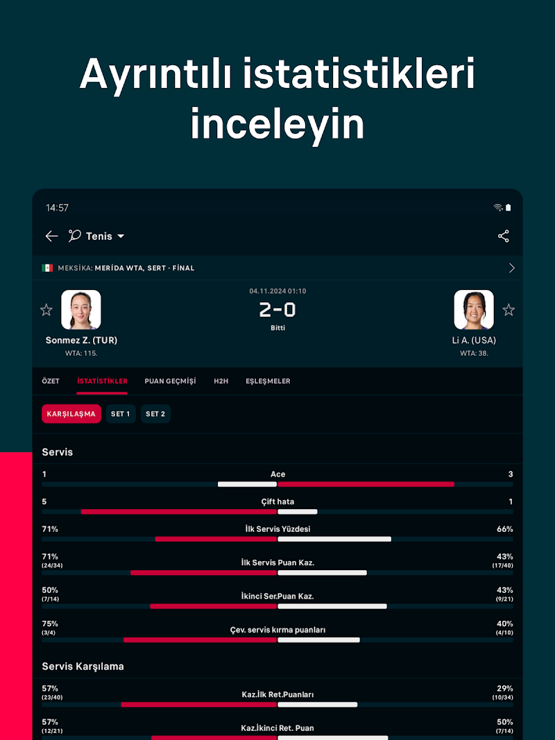 Flashscore: Canlı Skor kişiselleştirilmiş bildirimler