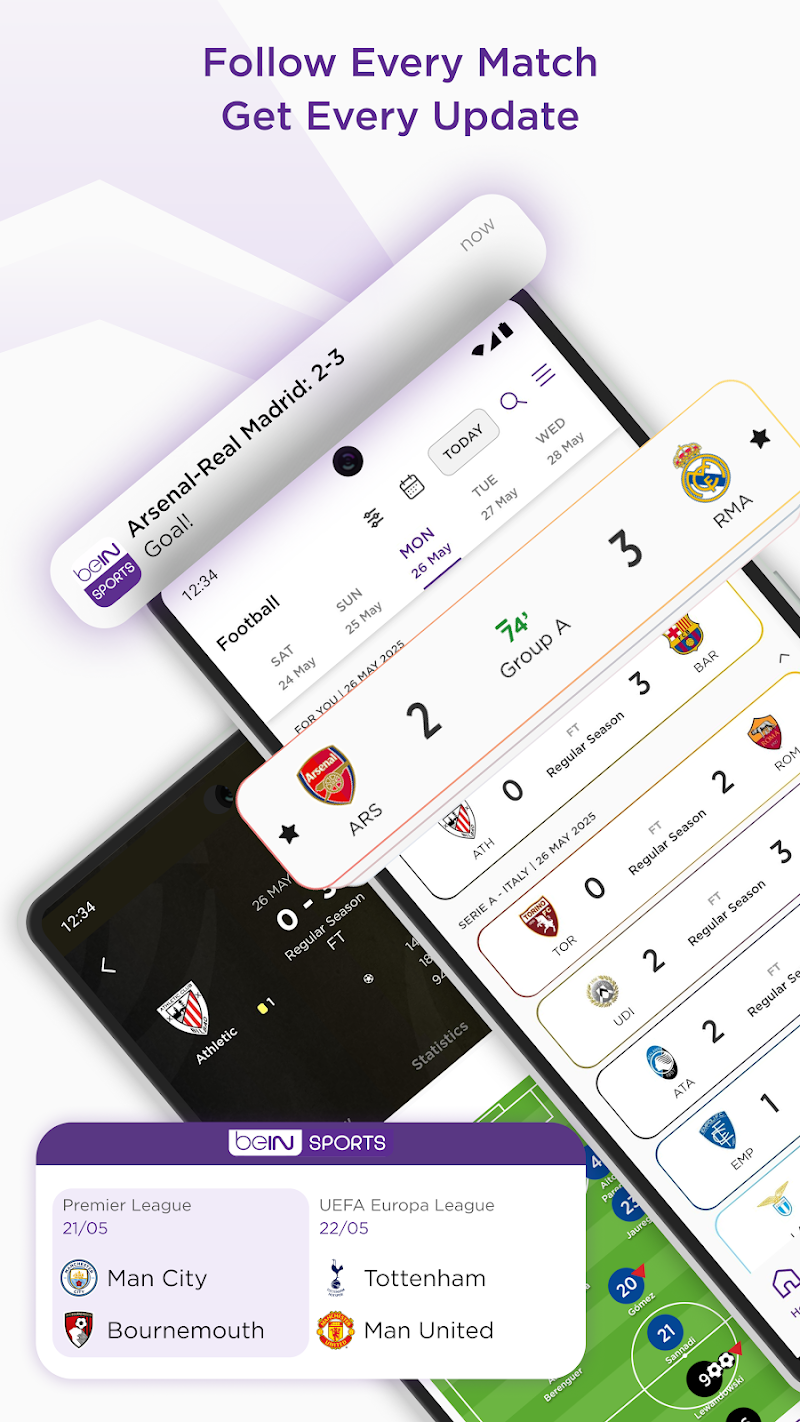 beIN SPORTS lig ve takım seçimi ekranı