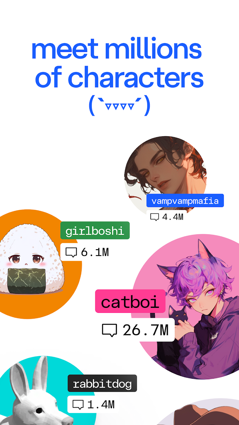 Character AI: Chat, Talk, Text sohbet penceresi ekranı