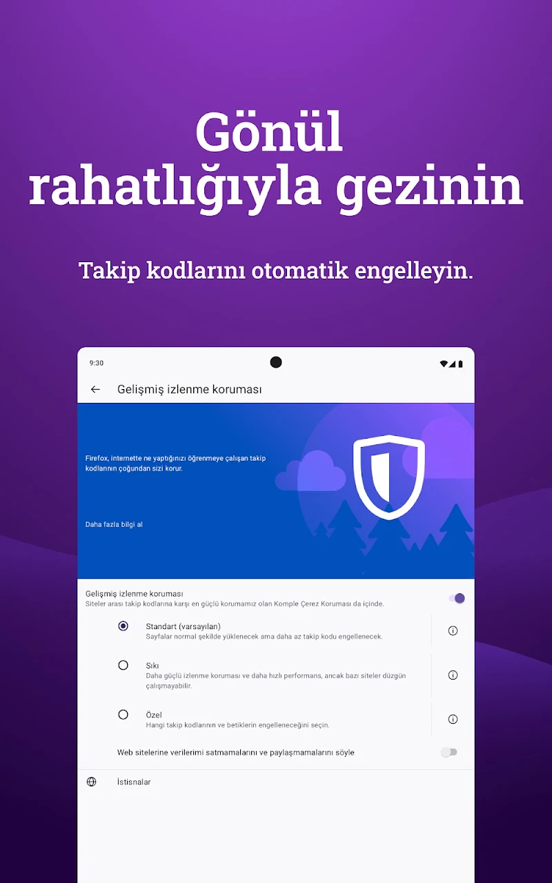 Firefox Hızlı ve Özel Tarayıcı performans optimizasyon ekranı