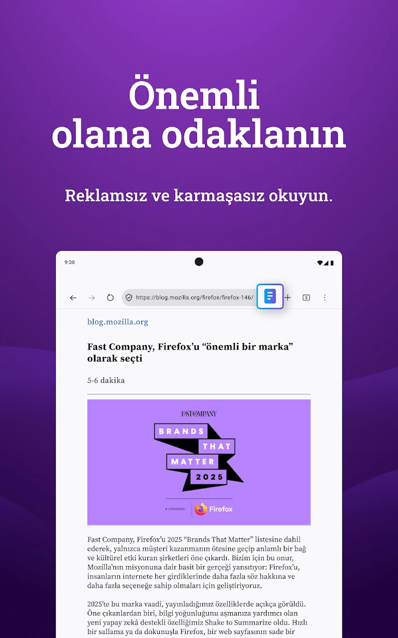 Firefox Hızlı ve Özel Tarayıcı gelişmiş izlenme koruması ayarları
