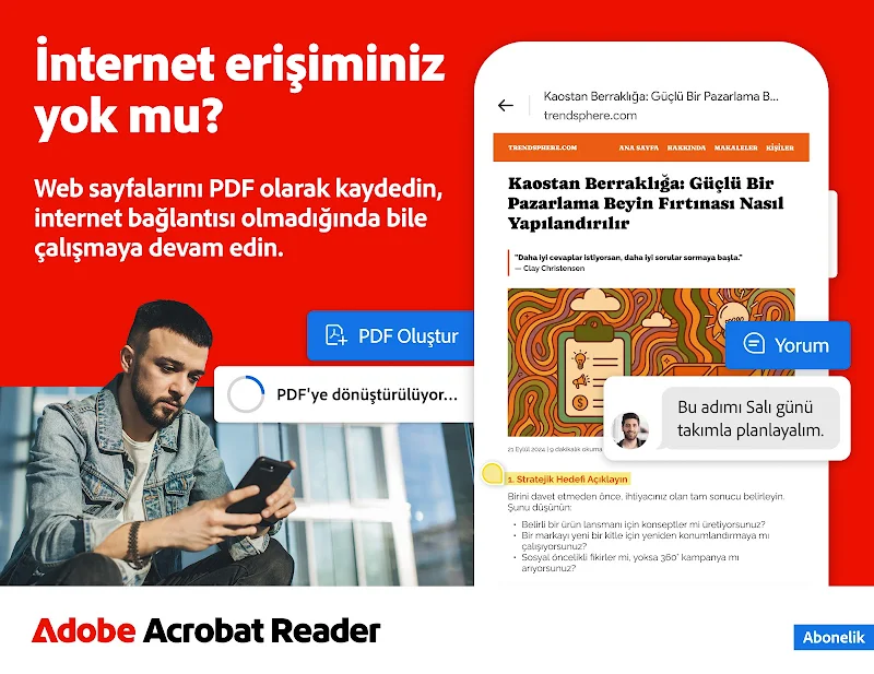 Adobe Acrobat Reader: PDF açma APK ana ekran görüntüsü