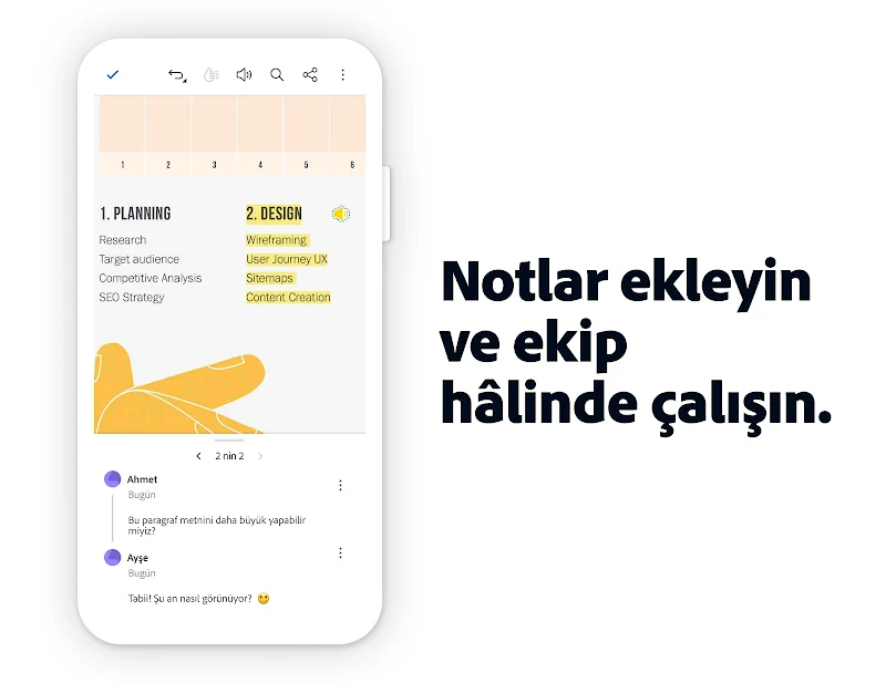 Adobe Acrobat Reader: PDF açma not ekleme arayüzü