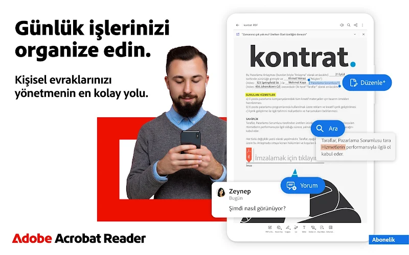 Adobe Acrobat Reader: PDF açma sıkıştırma ve parola koruma ekranı