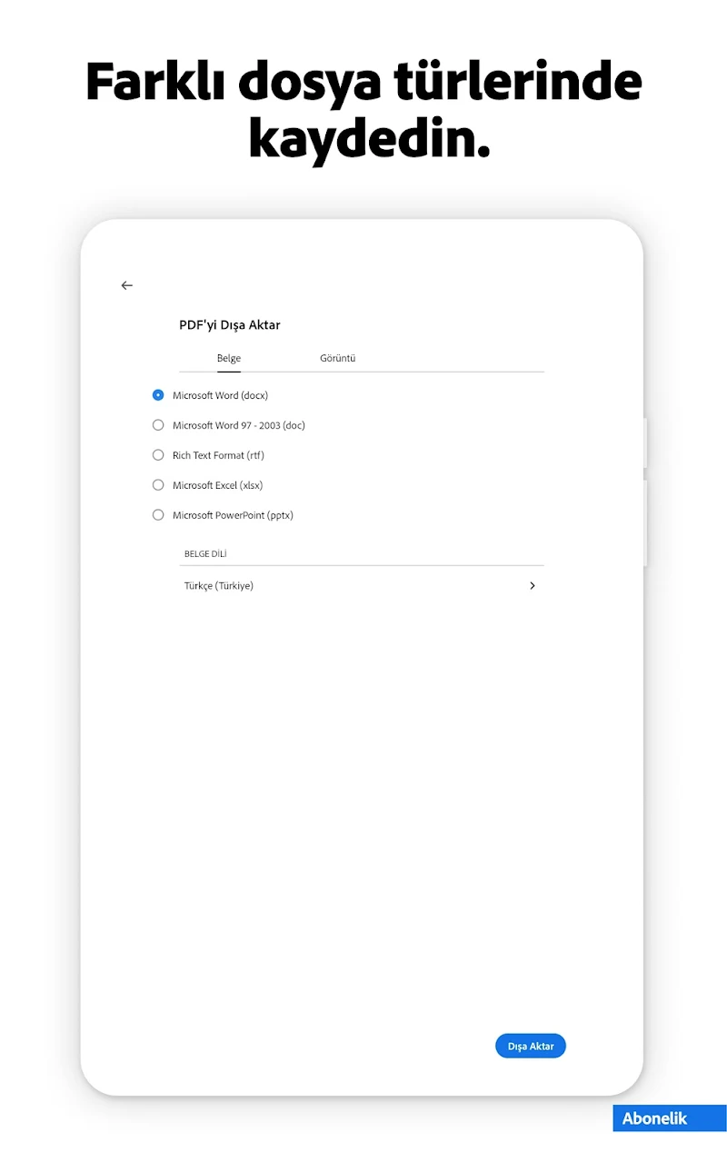 Adobe Acrobat Reader: PDF açma Android cihaz uyumluluk ekranı