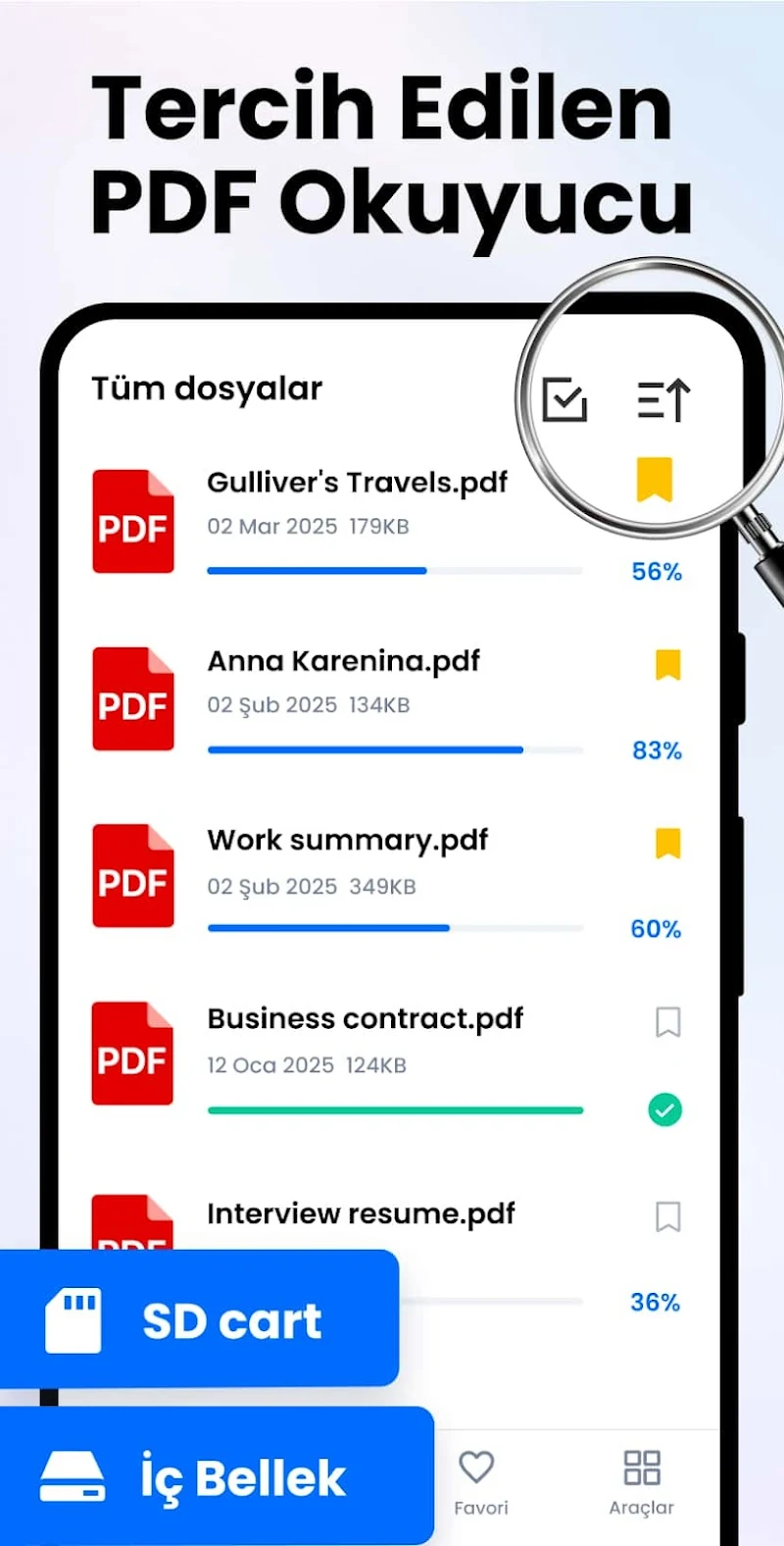 PDF Okuyucu: PDF Görüntüleyici uygulama ayarları ekranı
