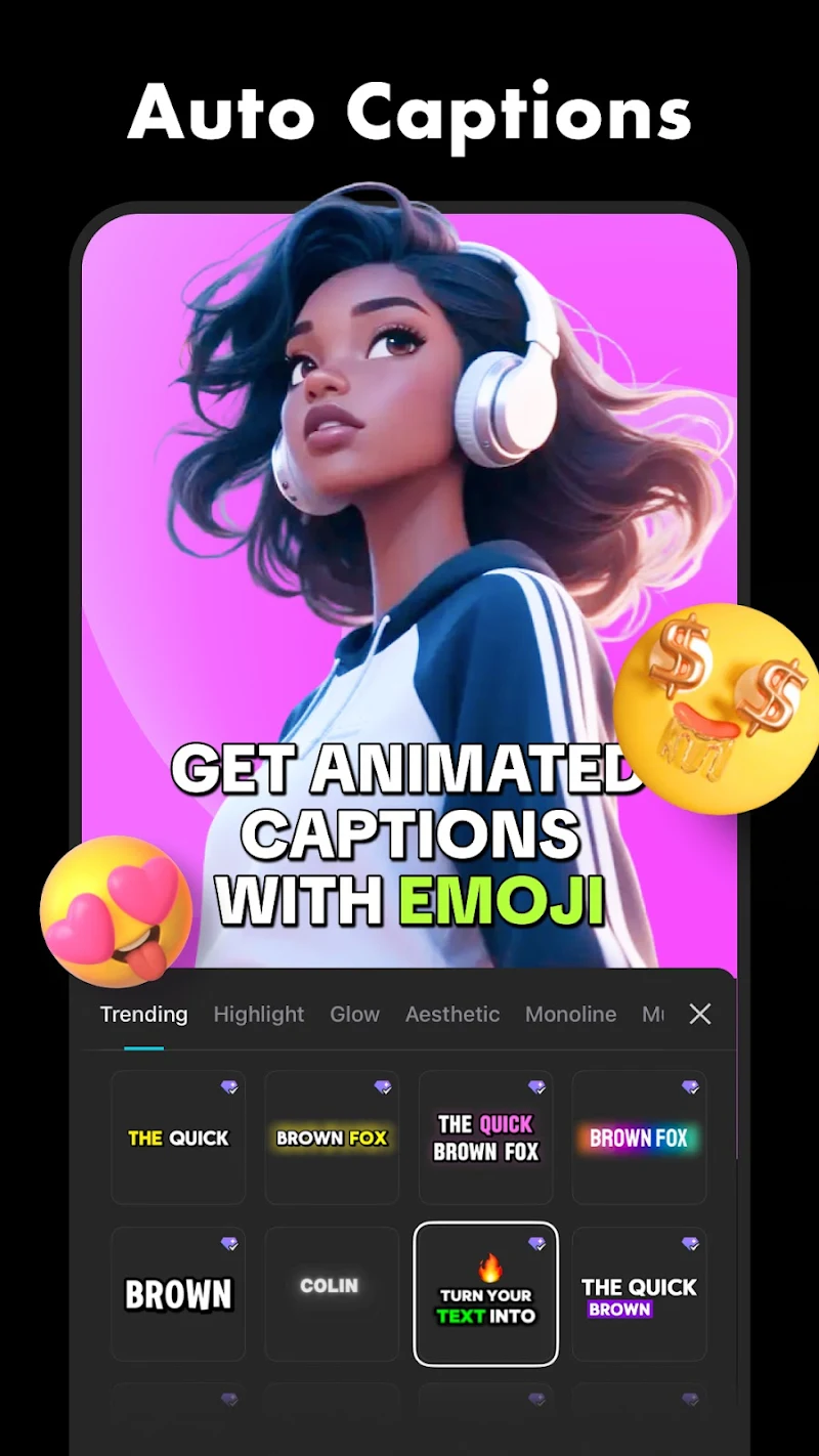 CapCut: Photo & Video Editor otomatik altyazı ekleme ekranı