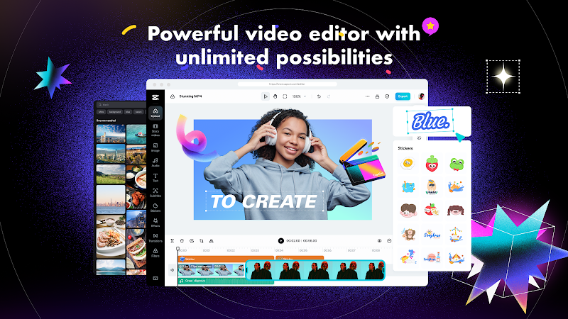 CapCut: Photo & Video Editor metin ve etiket düzenleme ekranı