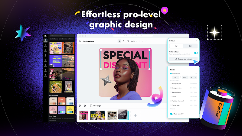 CapCut: Photo & Video Editor video sabitleme özelliği