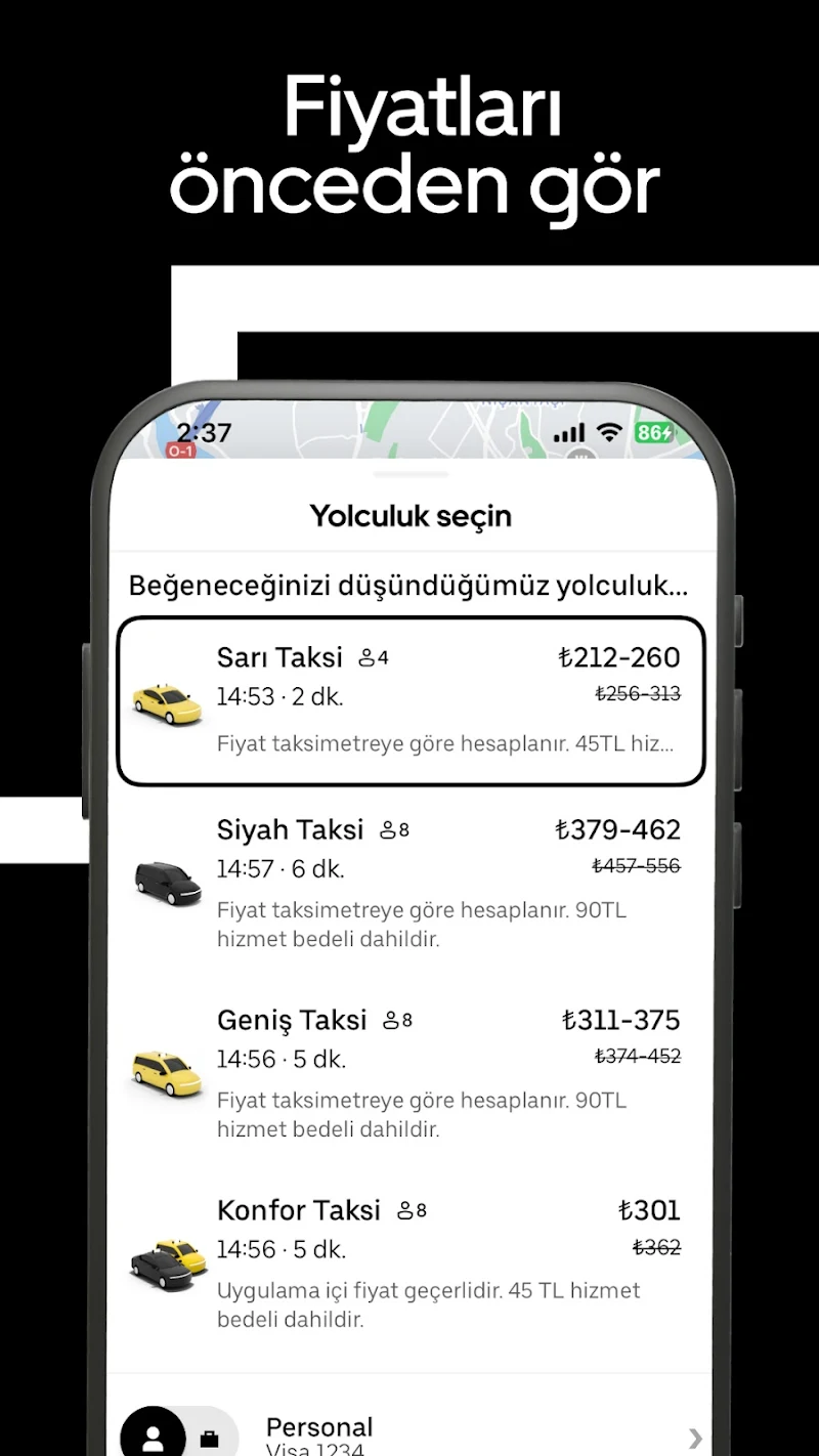 Uber - Kolay taksi yolculuğu sürücü puanlama sistemi