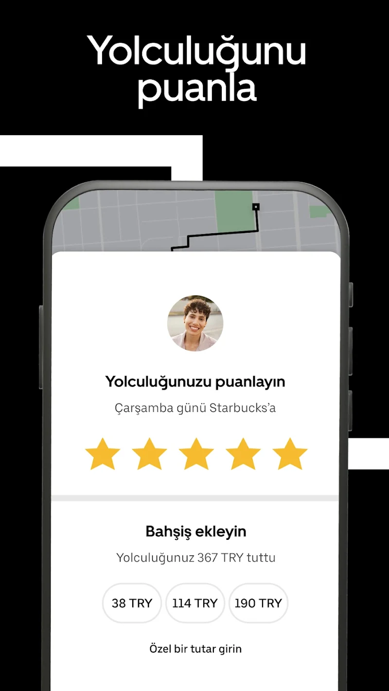 Uber - Kolay taksi yolculuğu Android indir butonu