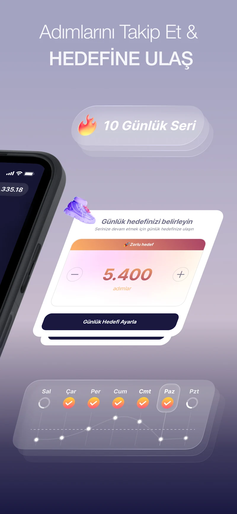 Sweatcoin・Adım Sayar ile Yürü uygulama ayarları ekranı