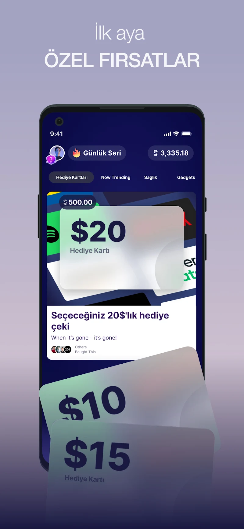 Sweatcoin・Adım Sayar ile Yürü ödül pazar yeri görünümü