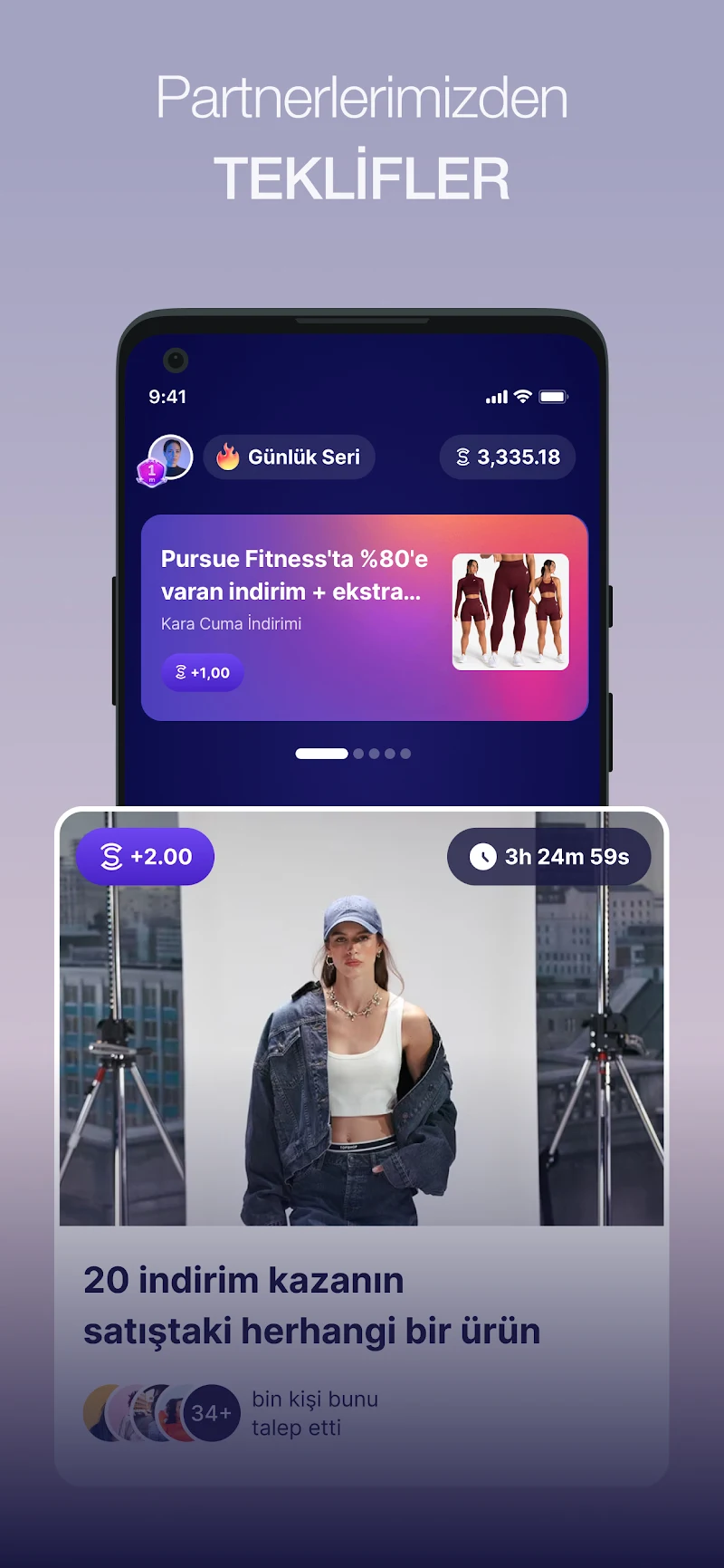 Sweatcoin・Adım Sayar ile Yürü arkadaşlar arası yarış ekranı