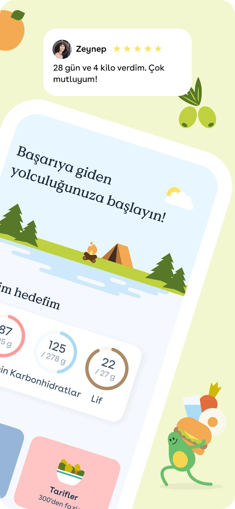 Foodvisor - Kalori Sayacı uygulama kayıt ekranı