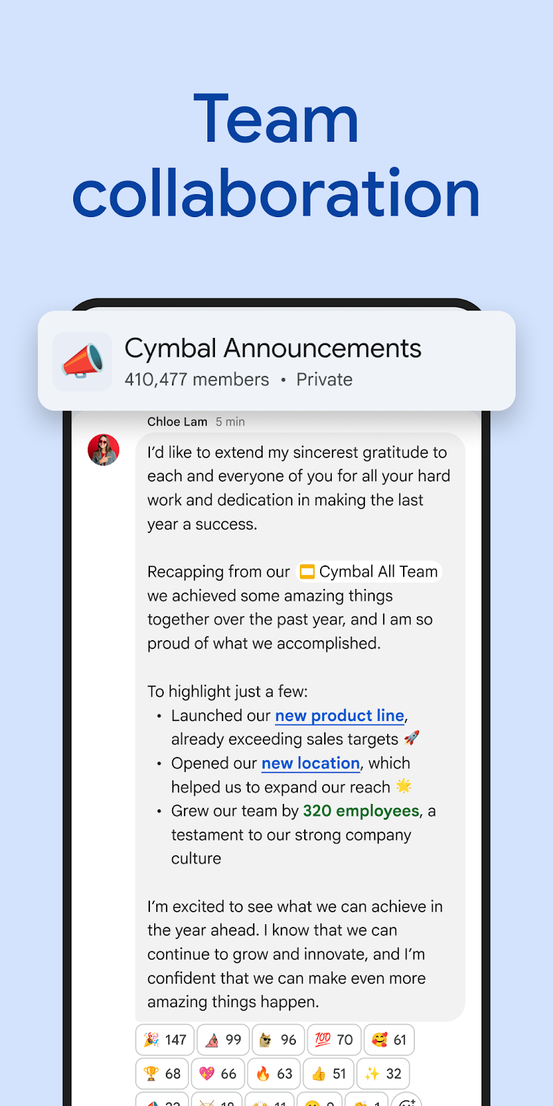 Google Chat Android mesajlaşma arayüzü
