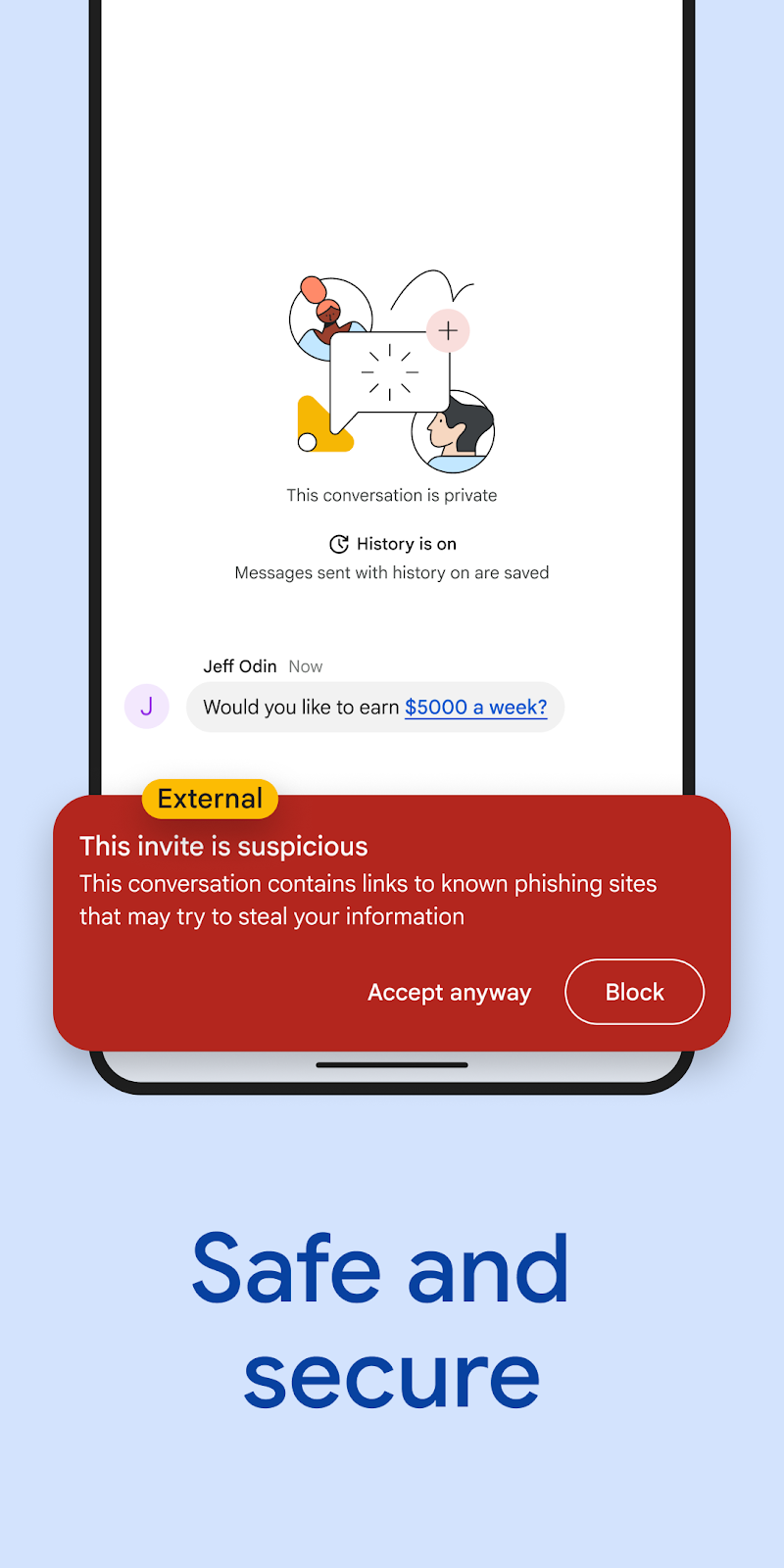 Google Chat uygulama ayarları ekranı