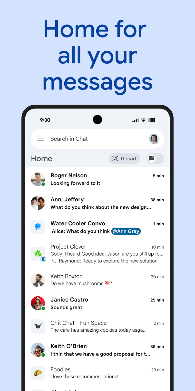 Google Chat sesli mesaj gönderme ekranı