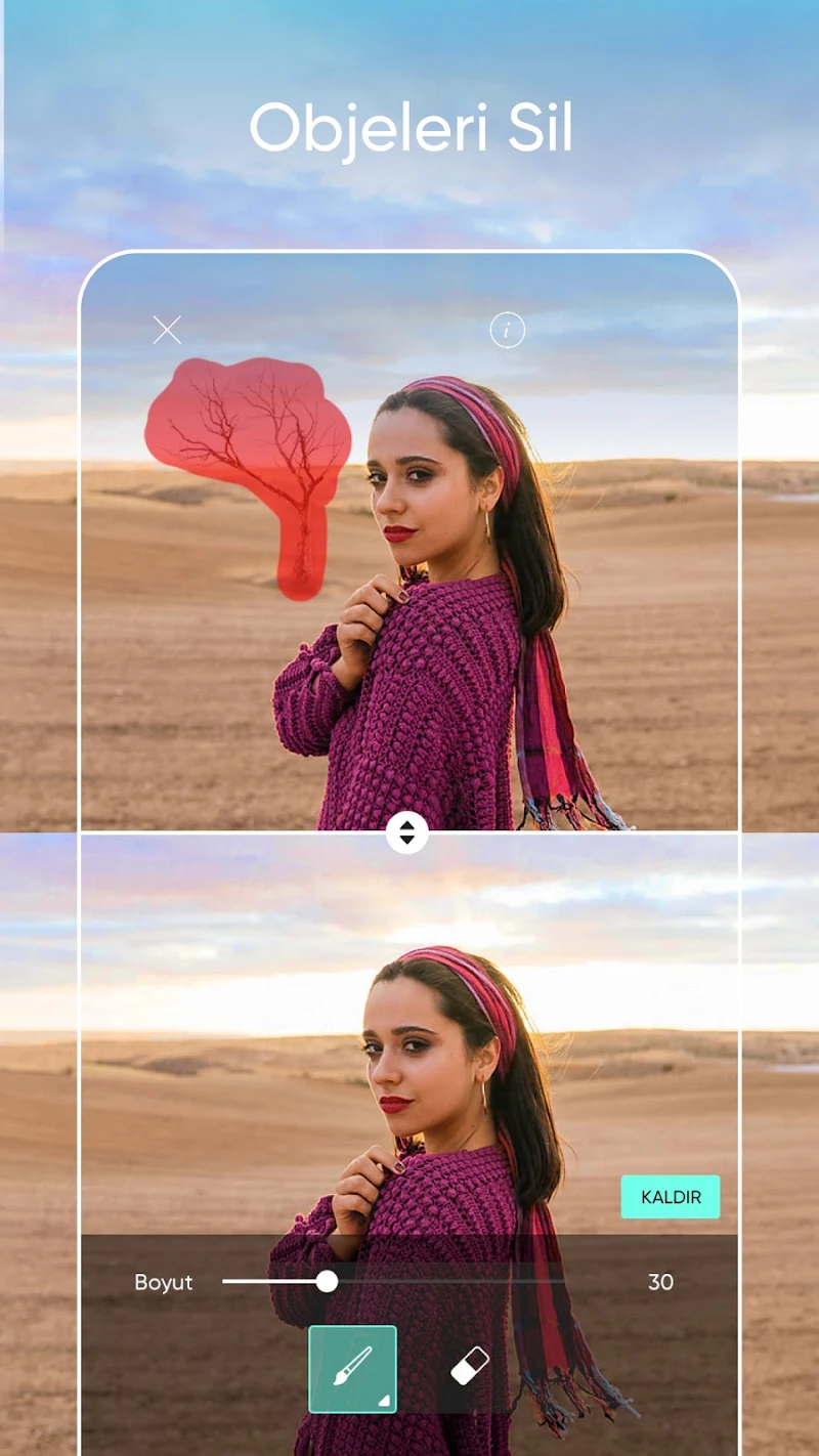 Picsart Foto ve Video Editörü metin ekleme ekranı