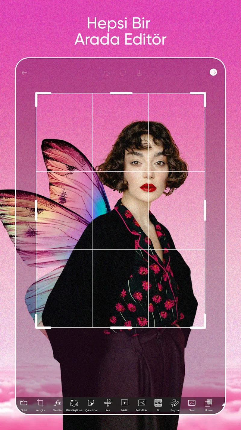 Picsart Foto ve Video Editörü filtre seçenekleri sayfası