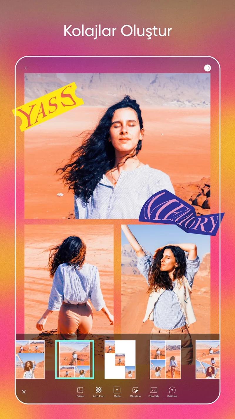 Picsart Foto ve Video Editörü Android telefon üzerinde kullanım