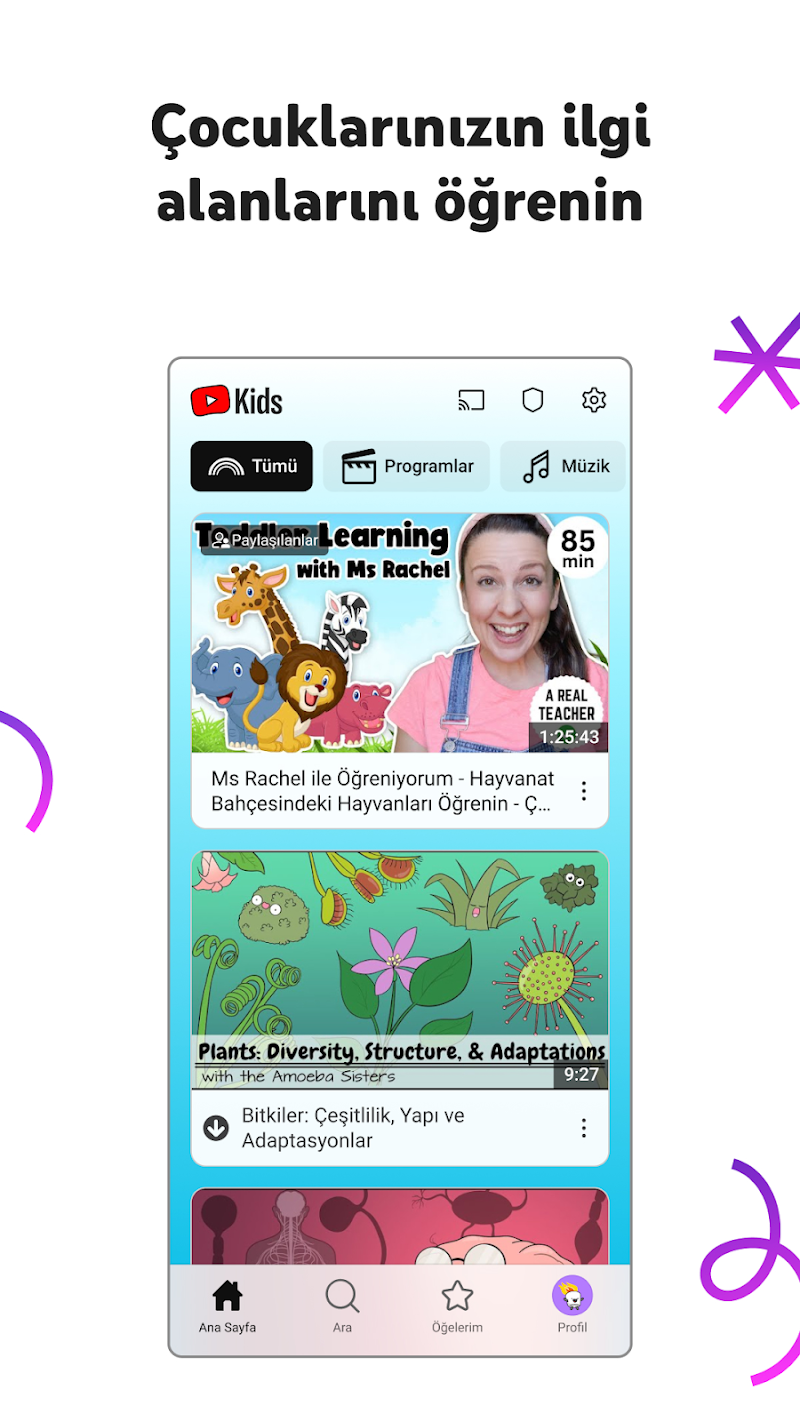 YouTube Kids APK ana ekran görüntüsü