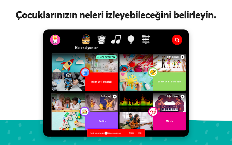 YouTube Kids profil oluşturma ekranı