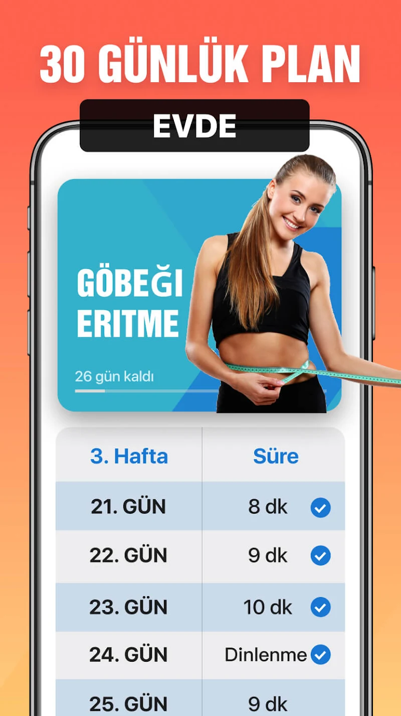 30 Günde Kilo Ver uygulama ayarları ekranı